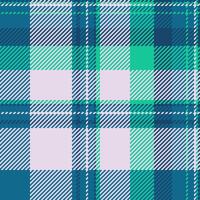 Towel texture background check, part plaid textile seamless. Variation fabric pattern tartan in cyan and white colors. vector