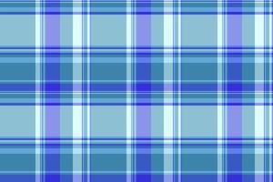 Elegant plaid check seamless, handsome tartan pattern fabric. Classical textile background texture in cyan and blue colors. vector