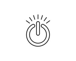 Clean, minimalist power button icon graphic with radiating lines, suggesting activation or energy. Ideal for website design, app interfaces, presentations, and techrelated projects. vector