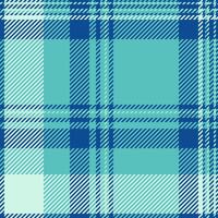 Panel plaid fabric textile, yard texture check. Vichy background tartan pattern seamless in teal and blue colors. vector