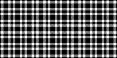 Border fabric background tartan, neat textile check. Iconic pattern seamless plaid texture in black and white colors. vector