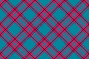 Intricate texture textile plaid, fur background fabric seamless. Neat check tartan pattern in cyan and bright colors. vector