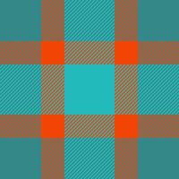 Place check fabric seamless, linen textile tartan . Christmas texture plaid background pattern in teal and cyan colors. vector