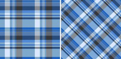 Check seamless texture of tartan pattern textile with a fabric plaid background . Set in fashionable colors for bed sheet designs in bedroom. vector
