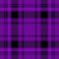 Kilt check tartan fabric, stitch texture pattern plaid. Printing textile background seamless in purple and violet colors. vector