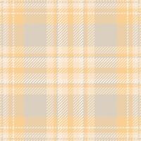 Display textile texture background, teenager pattern check. Grand seamless plaid fabric tartan in light and amber colors. vector