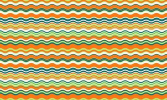 Vibrant wavy stripes pattern in teal, orange, and lime green. Perfect for textile designs, website backgrounds, or summer-themed projects. Seamless repeat texture offers endless possibilities vector