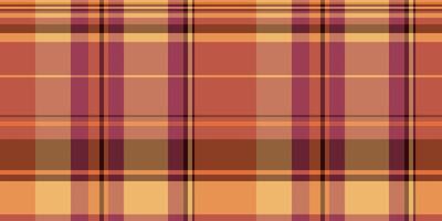 Creation fabric texture plaid, new pattern seamless. Kingdom check textile background tartan in orange and red colors. vector
