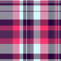 Vibrant pink, purple, and light blue diagonal plaid pattern. Perfect for textile designs, website backgrounds, or fashion projects. Seamless repeat for endless applications. vector