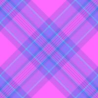 Bold texture background plaid, deep check textile . Clothing seamless pattern fabric tartan in purple and violet colors. vector