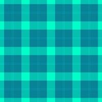 Styling seamless textile plaid, finish fabric check tartan. Oktoberfest texture pattern background in cyan and teal colors. vector