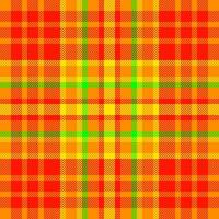 Spring seamless textile, geometric tartan background plaid. Trend check fabric texture pattern in bright and dark orange colors. vector