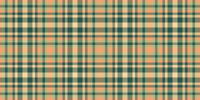 Floor fabric textile seamless, variety check pattern texture. Painting plaid background tartan in orange and teal colors. vector