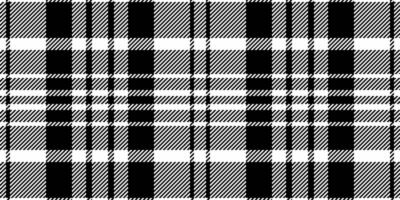 Mat tartan plaid background, countryside textile pattern check. Unique fabric texture seamless in white and black colors. vector