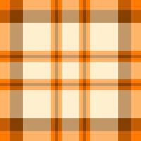 Warm-toned plaid pattern in orange and beige. Perfect for fall or autumnal designs, websites, or textile projects. This seamless texture offers a versatile and stylish background. vector