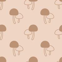 Mushroom Doodle Seamless Pattern vector