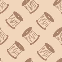 Spool of Thread Sewing Seamless Pattern vector