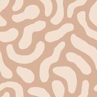 Abstract Beige Seamless Pattern with squiggles and organic shapes vector