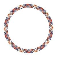 Circle borders and . Round border pattern geometric vintage frame design. Scottish tartan plaid fabric texture. Template for gift card, collage, scrapbook or photo album and portrait. vector