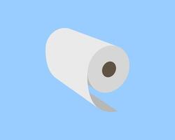Clean, minimalist illustration of a paper roll against a light blue background. Perfect for websites, apps, or presentations needing a simple, modern aesthetic. vector