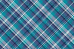 Italian background pattern textile, exotic tartan seamless plaid. Place check texture fabric in cyan and blue colors. vector