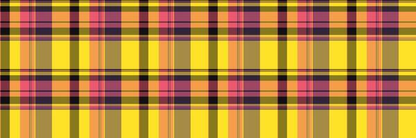Overlayed pattern check tartan, scarf plaid background. Baby texture fabric textile seamless in yellow and orange colors. vector