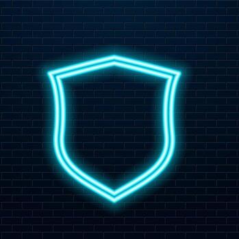 shield icon. Elements of web in neon style icons. Simple icon for websites, web design, mobile app, info graphics. vector