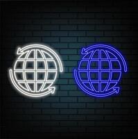 GPS location pointer pin animated icon isolated on transparent background.Glowing neon location icon. vector