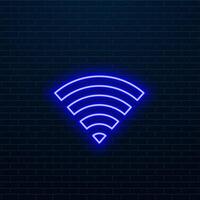Neon line Wi-Fi wireless internet network symbol glowing icon isolated on black background. Colorful outline concept. vector