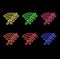 Wifi neon globe icon isolated on black background. and black background.. vector