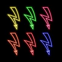 neon arrow icon , neon arrow. yellow.. vector