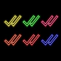 Search by Neon checkmark image or symbol. Success tag icon. Success check mark icon.orange. vector