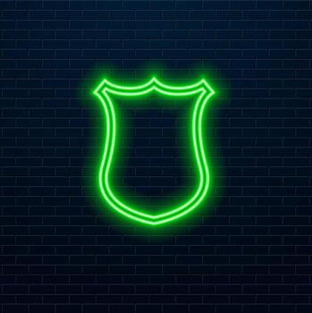 UI icon with neon light isolated in black background. 3d rendering. green color. vector