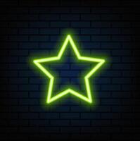 Neon double star frame with shining effects and sparkle vector