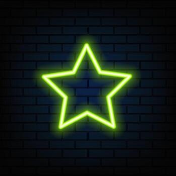 Neon double star frame with shining effects and sparkle vector