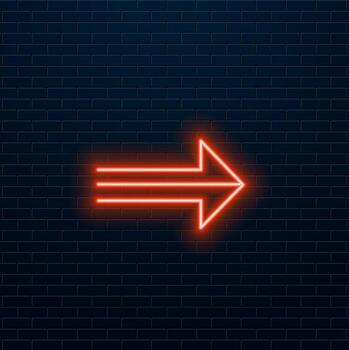 un conjunto de neón flechas moderno contorno luminoso puntero.. vector