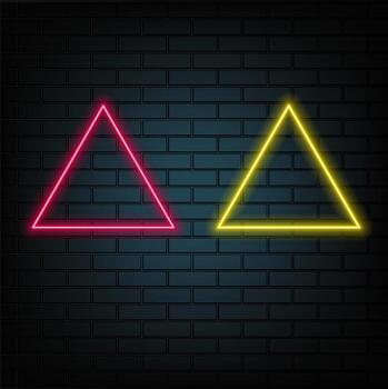 Abstract neon triangle. Computer generated 3d render. 3D Illustration vector