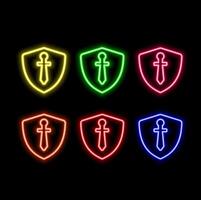 Protection Defense Shield, Internet Cyber Security Technology, Cybernetic Futuristic Robotic Circuit Board Translucent Neon Glow Hologram Backdrop Background Illustration vector