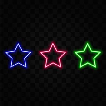 Glowing Space Neon Glowing Star Abstract, Light Effect Isolated Futuristic Star-Shaped Effect, Laser Element Graphic LED Element Outdoor Edge Cyber Future Glow, Luminous Loop Animation vector