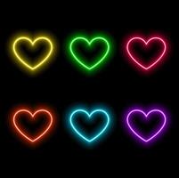 Neon ukraine flag heart background vector