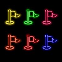 Red Neon Map Pointer Symbol vector