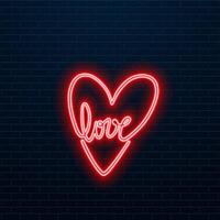 red neon car cluster in shape of heart vector