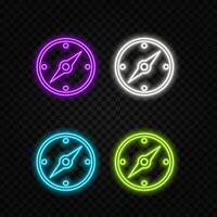 Neon location icon illustration on black background... vector