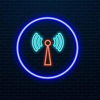 signal wifi sign neon effect. Fully effect without raster effects. vector