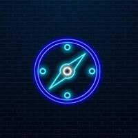 Abstract neon location icon illustration. Style neon. vector