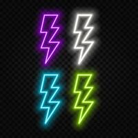 Thunder lightning electric power effect isolated on black background. Red spark blast vfx illustration. Flash lightening explosion magical spell attack. Energy discharge neon thunderstorm vector