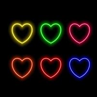 Neon isolated heart background. pink color. vector