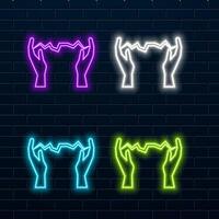 Glitch abstract lightning logo. green color. vector