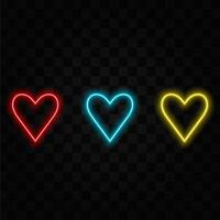 Neon heart background with arrow vector
