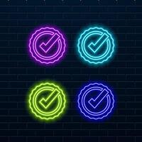 Check mark sign on dark background 3D illustration vector